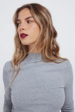 Springfield T-Shirts-T-shirt com strass cinzento