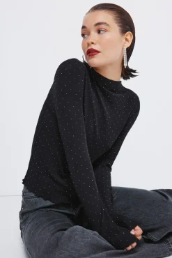 Springfield T-Shirts-T-shirt com strass preto