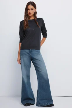 Springfield T-Shirts-T-shirt com tachas posicionadas cinzento