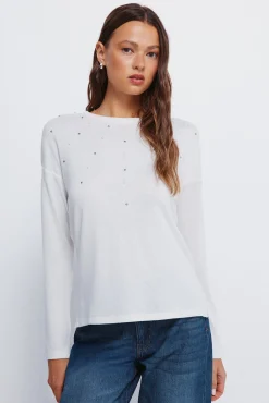 Springfield T-Shirts-T-shirt com tachas posicionadas branco