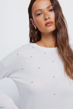 Springfield T-Shirts-T-shirt com tachas posicionadas branco