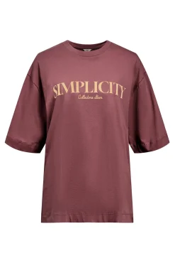 Object T-Shirts-T-shirt com texto impresso Roxo