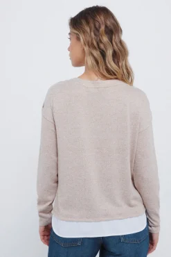 Springfield T-Shirts-T-shirt combinada com botões nos ombros cru