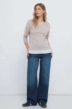 Springfield T-Shirts-T-shirt combinada com botões nos ombros cru