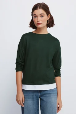 Springfield T-Shirts-T-shirt combinada com botões laterais verde