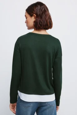 Springfield T-Shirts-T-shirt combinada com botões laterais verde