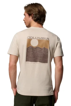 Columbia T-Shirts-T-shirt de algodão orgânico bege