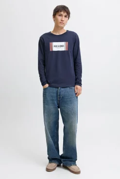 Jack & Jones T-Shirts-T-shirt de corte regular azul