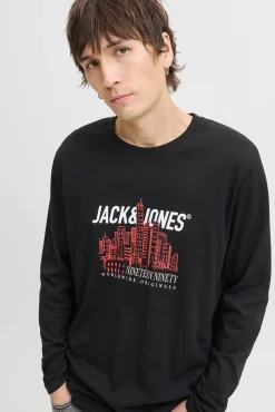 Jack & Jones T-Shirts-T-shirt de corte regular preto