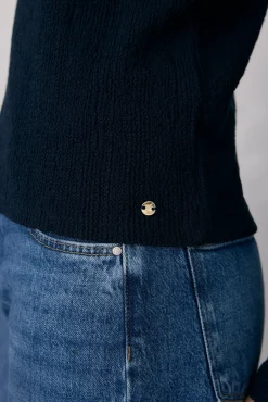 Pedro del Hierro T-Shirts-T-shirt de gola alta amassada Azul