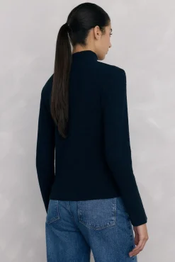 Pedro del Hierro T-Shirts-T-shirt de gola alta amassada Azul