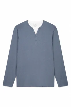 Springfield T-Shirts-T-shirt de gola padeiro manga com gola redonda azul