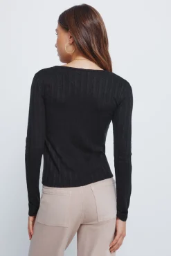 Springfield T-Shirts-T-shirt de malha com corte Baker preto