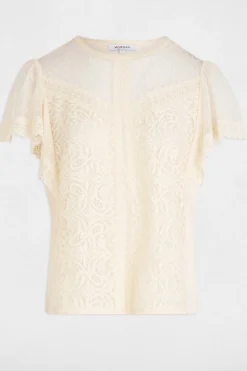 Morgan T-Shirts-T-shirt de manga curta Ecru