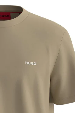 HUGO T-Shirts-T-shirt de manga curta Tostado