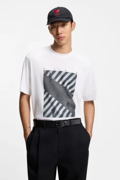 HUGO T-Shirts-T-shirt de manga curta Branco