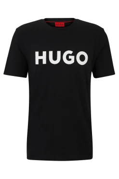 HUGO T-Shirts-T-shirt de manga curta Cinzento