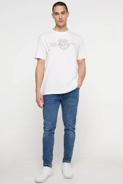 Gant T-Shirts-T-shirt de manga curta Ecru