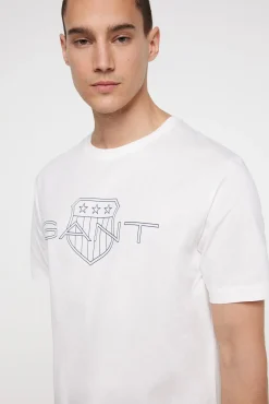 Gant T-Shirts-T-shirt de manga curta Ecru