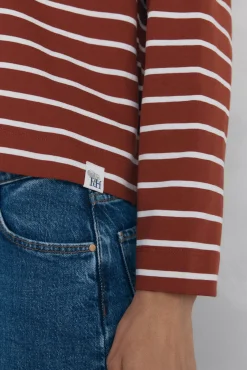 Pedro del Hierro T-Shirts-T-shirt de marinheiro de algodão espanhol Vermelho