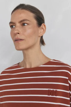 Pedro del Hierro T-Shirts-T-shirt de marinheiro de algodão espanhol Vermelho