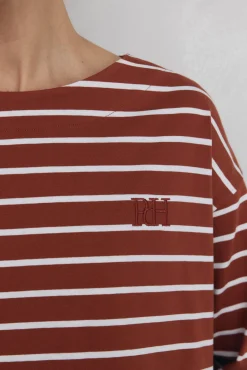 Pedro del Hierro T-Shirts-T-shirt de marinheiro de algodão espanhol Vermelho