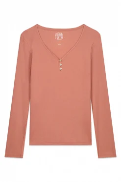 Women'secret T-Shirts-T-shirt de padeiro de algodão marrom vermelho