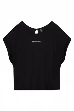 Dash and Stars T-Shirts-T-shirt de tecido extrassuave preto