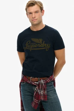 Superdry T-Shirts-T-shirt decote redondo azul