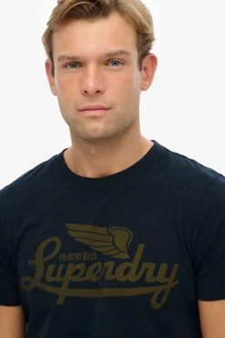 Superdry T-Shirts-T-shirt decote redondo azul
