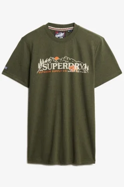 Superdry T-Shirts-T-shirt descontraída com cena ao ar livre verde
