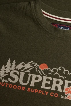 Superdry T-Shirts-T-shirt descontraída com cena ao ar livre verde