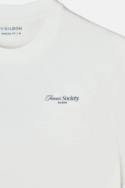 Silbon T-Shirts-T-shirt especial para sociedade de tênis Ecru