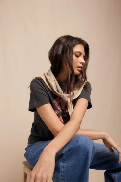 Slowlove T-Shirts-T-shirt estampada Cinzento