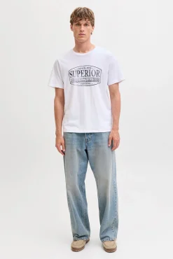 Jack & Jones T-Shirts-T-shirt estampada à frente Branco