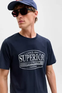 Jack & Jones T-Shirts-T-shirt estampada à frente Azul