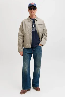 Jack & Jones T-Shirts-T-shirt estampada à frente Azul