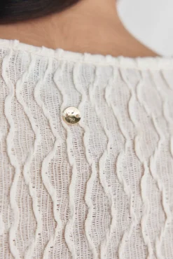 Pedro del Hierro T-Shirts-T-shirt estruturada de manga francesa Ecru