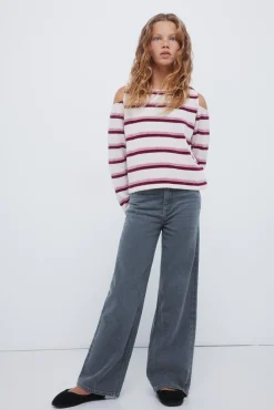 Springfield Kids T-Shirts-T-shirt feminina de chenille com ombros descobertos rosa