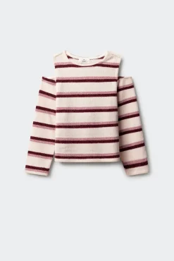 Springfield Kids T-Shirts-T-shirt feminina de chenille com ombros descobertos rosa