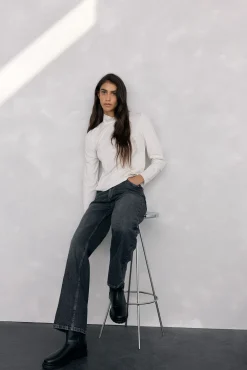 Pedro del Hierro T-Shirts-T-shirt gola alta Branco