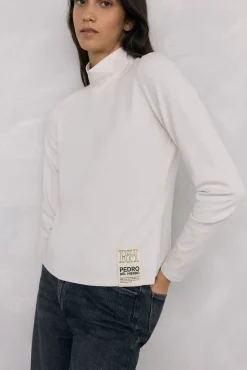 Pedro del Hierro T-Shirts-T-shirt gola alta Branco