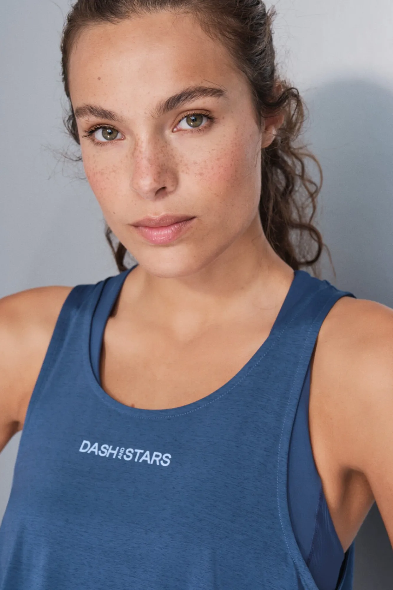 Dash and Stars T-Shirts-T-shirt halter assimétrico azul