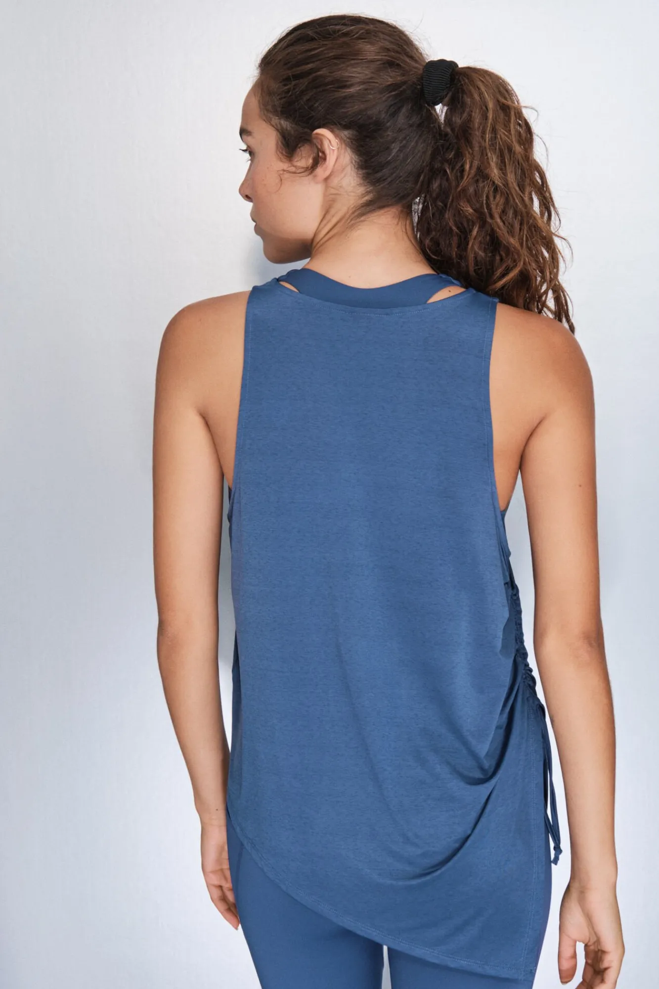 Dash and Stars T-Shirts-T-shirt halter assimétrico azul