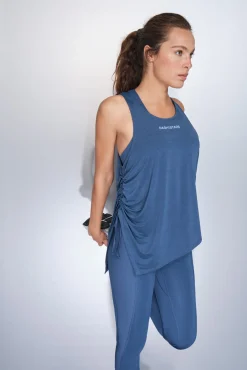 Dash and Stars T-Shirts-T-shirt halter assimétrico azul