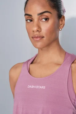 Dash and Stars T-Shirts-T-shirt halter assimétrico rosa