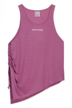 Dash and Stars T-Shirts-T-shirt halter assimétrico rosa