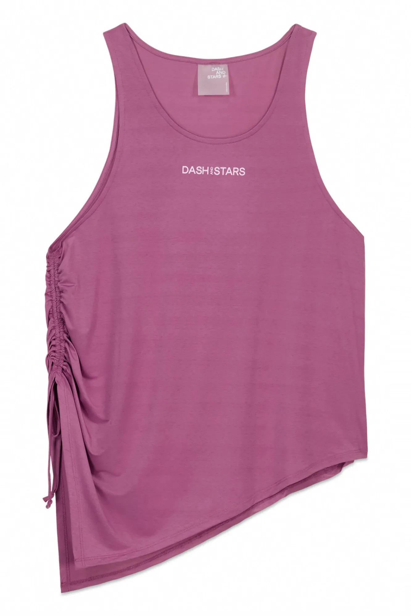 Dash and Stars T-Shirts-T-shirt halter assimétrico rosa