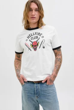Jack & Jones T-Shirts-T-shirt Hellfire Club branco