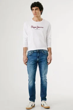 Pepe Jeans T-Shirts-T-shirt manga comprida branco